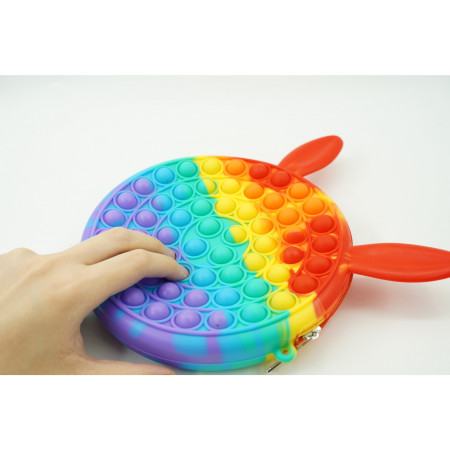 Jucarie antistres din silicon, Pop it Now and Flip It, Cyrax, Geanta, Model 3, Multicolor