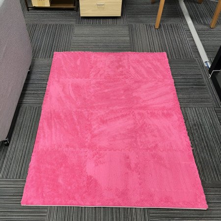 Set 10 Piese Covor tip Puzzle, Cyrax, Spuma EVA, Pufos, 30 x 30 x 1 cm, Roz