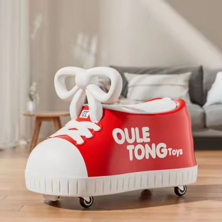 Masina pentru Copii, Cyrax, Model Pantof, 4 Roti, 1-6 ani, Cutie de Depozitare, din ABS, 48 x 27 x 34 cm, Rosu