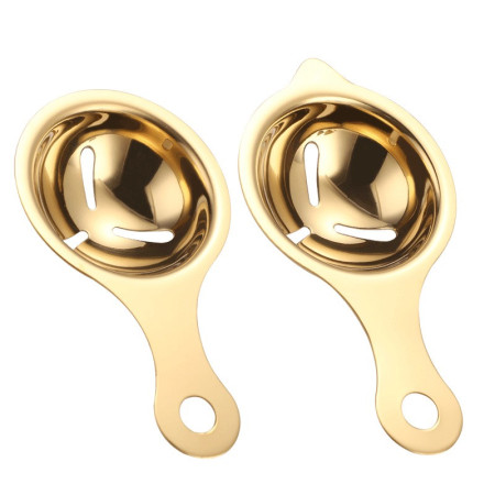 Cyrax Separator de oua, separa albusul de galbenus, inox, usor de folosit, 14x7.5 cm, auriu