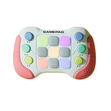 Jucarie Interactiva Cyrax, Tip Consola Pop It, 6 butoane functionale, 5 Moduri de Joc, 600 Niveluri, + 3 ani, Rosu/Gri