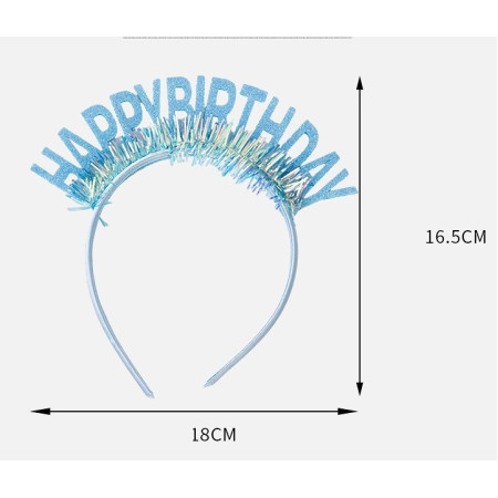 Coronita Decorativa pentru Petreceri, Cyrax, Tema Aniversare, Model Happy Birthday, Marime Universala, Albastru