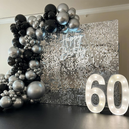 Set 10 Baloane din Latex Chrome, Cyrax, Model Party, 13 cm, Silver, 1 g