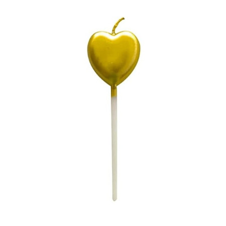 Lumanare de Tort, Cyrax, Model Inima, Party, 8.5 x 3 cm, Auriu