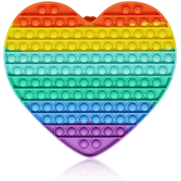 Cyrax Jucarie antistres din silicon Pop it now, Inima, multicolor, urias