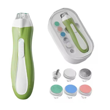 Pila Electrica, Cyrax, pentru Copii si Bebelusi, din ABS, 6 Accesorii, cu Lumina LED, 9.5 x 6 x 17 cm, Verde