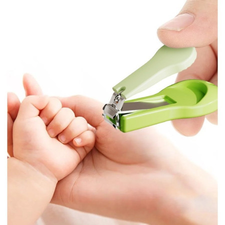 Set 4in1 de Ingrijire Unghii pentru Bebelusi, Cyrax, Cutie de Depozitare Tip Cerb, 0-6 Ani, 11 x 6 x 11 cm, Verde