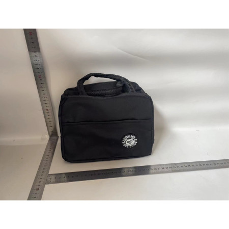 Geanta Termica pentru Pranz, Cyrax, Multifunctionala, Compartimentata, Impermeabila, cu Manere, Buzunar Exterior, 22x14x19 cm, Negru