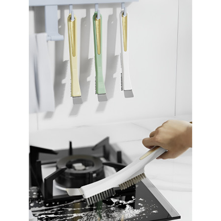 Perie de Sarma pentru Bucatarie,  din Doua Bucati, Maner Lung cu Gaura de Prindere, Peri din Otel, Anti-Reziduu, Anti-Murdarie, 24.5x2.7x6.7cm, Verde