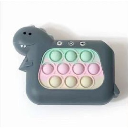 Jucarie Interactiva Pop It Whack A Mole, Cyrax, Tip Consola, Anti-Stres, 4 Moduri de Joc, din ABS si Silicon, +3 Ani, Model Dinozaur, Verde Inchis