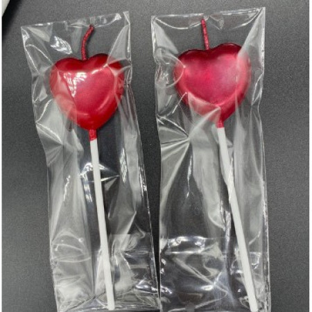 Lumanare de Tort, Cyrax, Model Inima, Party, 8.5 x 3 cm, Rosu