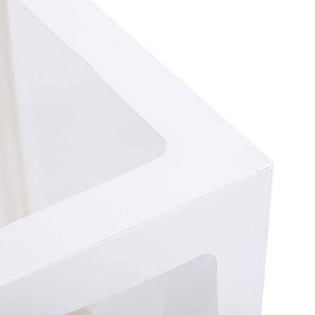 Set 4 Cutii pentru Baloane, Cyrax, Model Simplu, Tematica Aniversare, Cuburi Decorative din Plastic, Accesorii pentru Petrecere, 30 x30 cm, Transparente Contur Alb