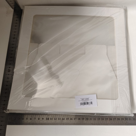 Set 4 Cutii pentru Baloane, Cyrax, Model Simplu, Tematica Aniversare, Cuburi Decorative din Plastic, Accesorii pentru Petrecere, 30 x30 cm, Transparente Contur Alb