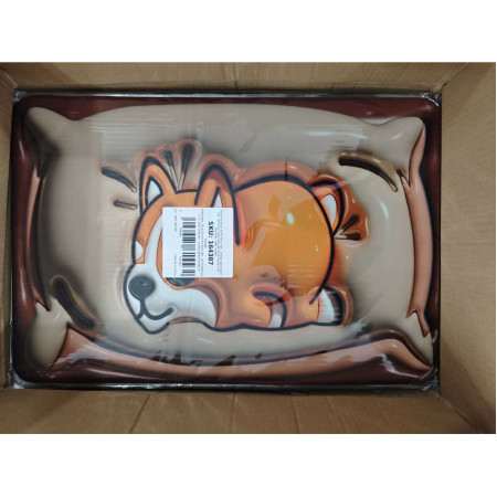 Covor de Baie,  3D, din Spuma, Antialunecare, Absorbant, 40 x 60 cm, Model Caine, Portocaliu