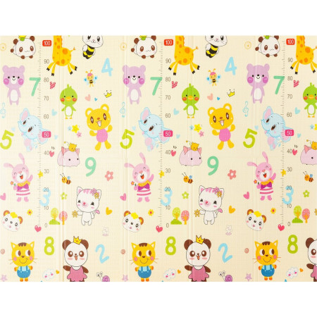 Covoras pentru Copii, Cyrax, cu 2 Fete, Model Animale Marine/Exotice, din XPE+PE, Impermeabil, Antiderapant, Protectie Termica, +3 Luni, Pliabil, 180 x 200 x 1.5 cm, Multicolor