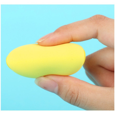 Burete de Machiaj Triunghi Cyrax, Reutilizabili, Utilizare Umeda sau Uscata, 5.5 x 5.5 x 0.9 cm, Powder Puff, Galben