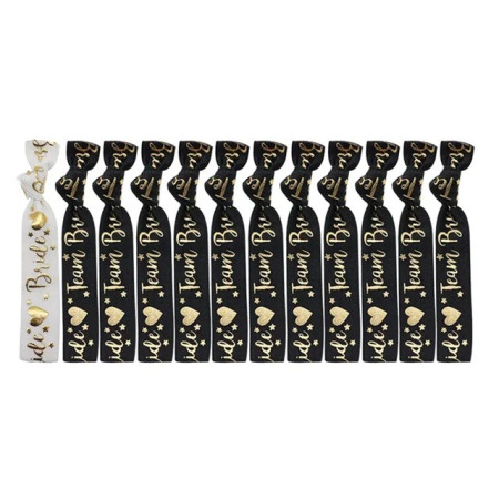 Set 11 Bratari, Cyrax, pentru Petrecerea Burlacitelor, din Panza, Marime Universala, Alb/Negru