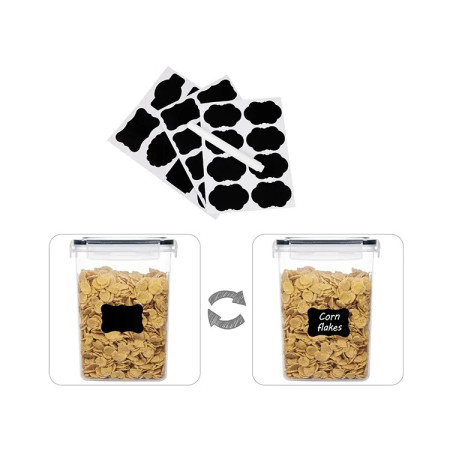 Cutii de depozitare alimente, Cyrax, Set din 8 Cutii pentru Condimente, Cereale, Cutii pentru Bucatarie, din Plastic PP, Cutii Alimentare, Diferite Dimensiuni, Transparente