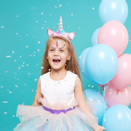 Sticker Temporar pentru Fata, Cyrax, pentru Machiaj, Face Art, Halloween, Teatru, Model Unicorn, Multicolor