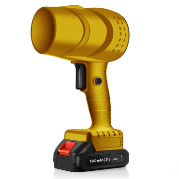 Suflanta de Aer Multifunctionala Portabila, Cyrax, Incarcare Auto, pentru Gratar, Masina, Indepartare Frunze si Praf, 1500 mAh, Viteta de Rotatie 25000 RPM, 2 Baterii de Li si Incarcator, Galben