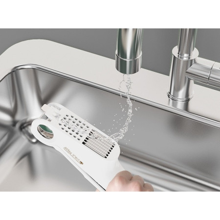 Presa Multifunctionala pentru Usturoi 4in1, Cyrax, Presa, Feliator, Desfacator de Borcane, Curatator Fructe/Legume, 22 x 8.8 cm, Alb