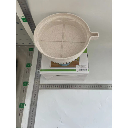 Bol Feliator pentru Salata, Cyrax, Castron Multifunctional pentru Legume si Fructe, pentru Spalat si Taiat Legumele, cu Scurgere si Tocator, Ergonomic, Protectie pentru Maini, 21x18.5x11.5 cm, Alb