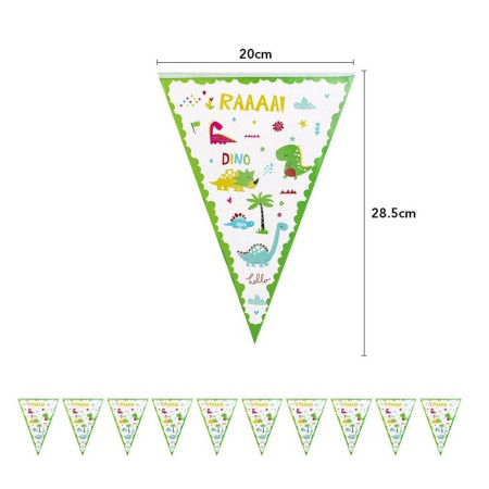 Set 10 Stegulete Tip Banner, Cyrax, Colectia Dino Park, 28.5 x 20 cm, din Hartie Cretata, Multicolor