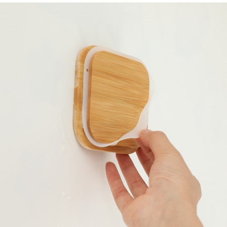 Cutie de Depozitare Alimente, Cyrax, Cutie de tip Container, Cutie pentru Cereale, din Plastic, Capac din Bambuc, 10 x 10 x 14 cm, Volum 0.8 L, Transparent