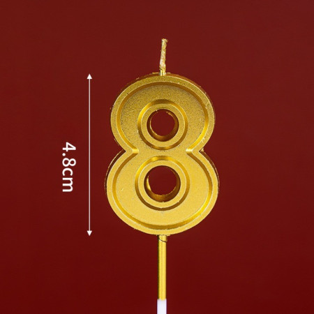 Lumanare pentru Tort Cifra 8, Cyrax, 4.8 cm, Aniversare, Aurie