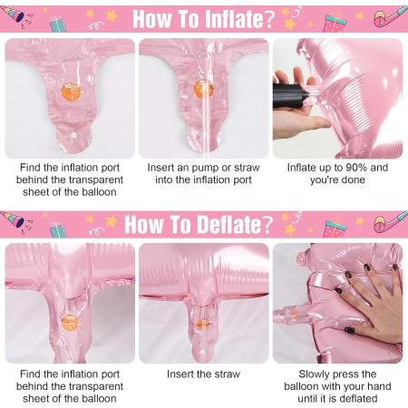 Set 4 Baloane din Folie Metalizata, Cyrax, Figurine Litere, Model Scris Love, Tema Iubire, 80 cm, Ambalaj Individual, Pai Inclus, Umflare cu Aer sau Heliu, Roz