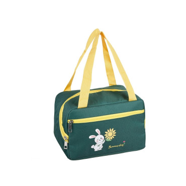 Geanta Termo-Izolanta, Cyrax, Compartimente Telefon si Tacamuri, Multifunctionala, Impermeabila, 30x21x20 cm, Design Iepuras, Verde