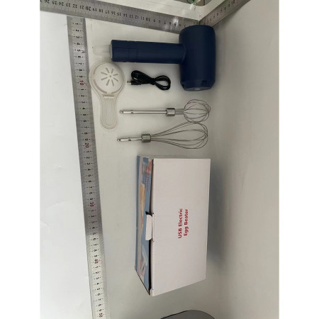 Mixer Electric fara Fir, Cyrax, pentru Uz Casnic, pentru Oua Smantana Frisca, Maner Plastic, Usor de Utilizat si Depozitat, 3 Accesorii, Albastru Inchis