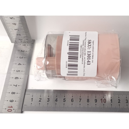 Suport Scobitori, Cyrax, Automat, cu Buton si Capac, din PP, 9.5x6 cm, Roz