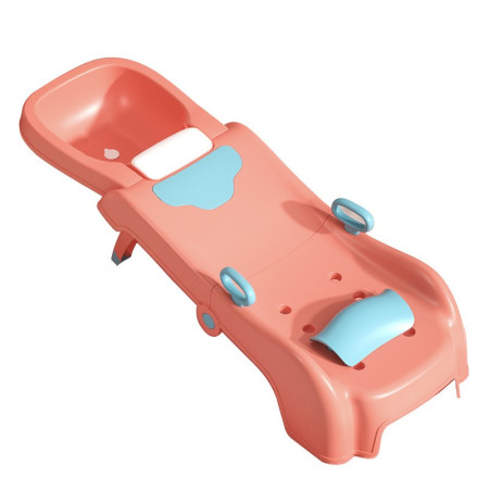 Suport Pliabil pentru Spalat Parul Cyrax, Pentru Copii, cu Scurgere, cu Picioare Antialunecare, Material Polipropilena, Suport Cap Reglabil, cu Manere, 110 x 35 x 21 cm, Roz