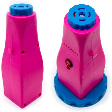 Cyrax Pompa Electrica Pentru Umflat Baloane, din Plastic, cu Acumulator, Autonomie 3-4h, Portabila, Roz