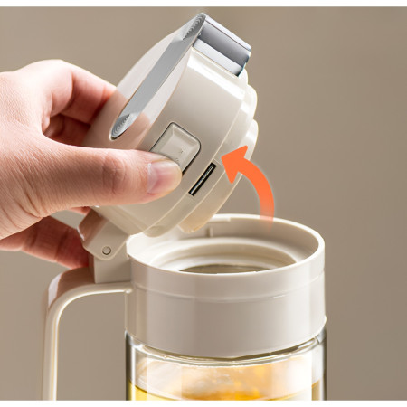 Dispenser pentru Ulei, Cyrax, Deschidere si Inchidere Automata a Rezervorul, cu Inductie Gravitationala, 550 ml, 12x7.6x20.5 cm, Alb