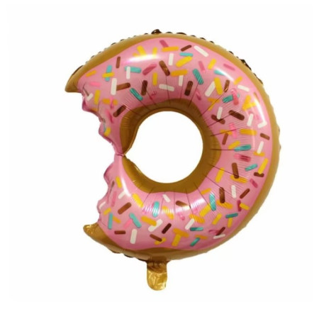 Balon din Folie Metalizata, Cyrax, Mini Figurine Dulciuri, Model Gogoasa Muscata, Tematica Aniversare, 45x25 cm, Ambalaj Individual, Pai Inclus, Umflare cu Aer sau Heliu, Multicolor