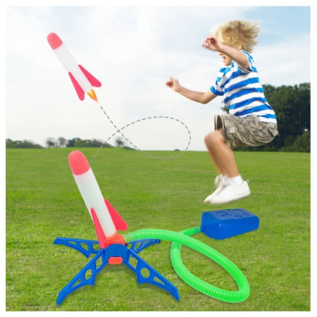 Cyrax Jucarie pentru copii, lansator rachete cu piciorul, un lansator, 3 rachete, fara lumina