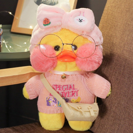 Jucarie de plus Ratusca Lalafanfan Cyrax, Haine si Accesorii Random, Roz