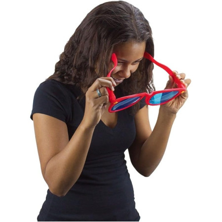 Ochelari Deghizare, Cyrax, Marime Exagerata, din Plastic, 26 x 9 cm, Rosu