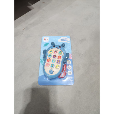 Jucarie Interactiva, Cyrax, Telefon Inteligent, Model Albinuta, Functii Educative, Muzicale si Voce, 4-6 ani, 19 x 11.5 cm, din Plastic, Albastru