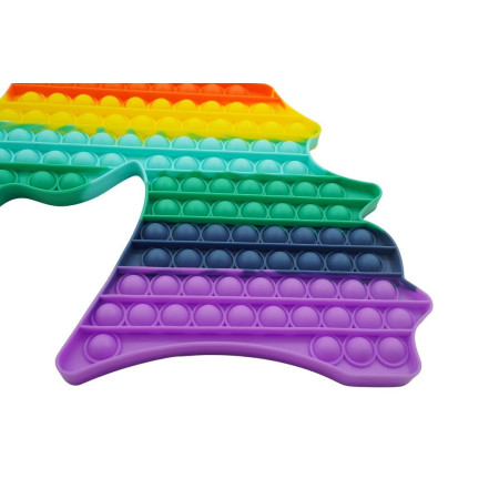Cyrax Jucarie antistres din silicon Pop it now, forma Unicorn, multicolor, urias