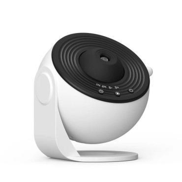 Lampa Tip Proiector Galaxie,  pentru Dormitor, Tematica Cer Instelat, Model Glob, HD, Rotire 360 de Grade, 20 de Imagini, Incarcare USB, 10 W, 15x15 cm, Alb Negru