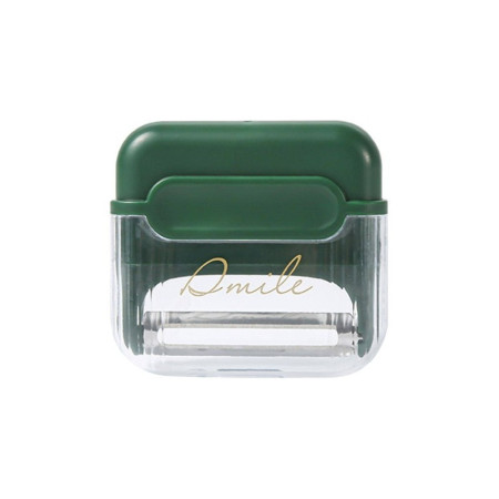 Decojitor/Curatator manual de legume si fructe, Cyrax, portabil, cu magnet, doua lame, Inox, Verde, 6.7x6x1.6 cm