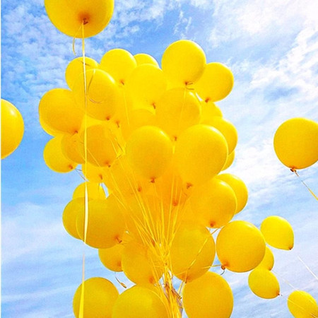 Set 12 Baloane, Cyrax, din Latex Standard, 13 cm, Galben