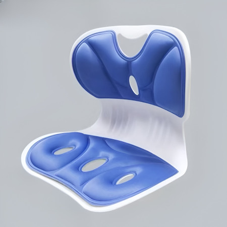 Suport pentru Scaun, Cyrax, pentru Corectarea Posturii, Portabil, Ergonomic, Ameliorare Durere, Respirabil, 32x29x28 cm, Marime S, Albastru