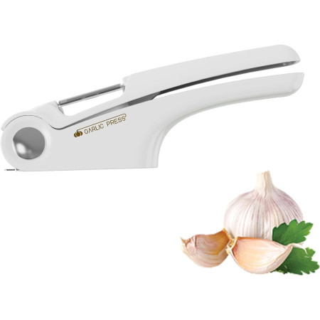 Presa Multifunctionala pentru Usturoi 4in1, Cyrax, Presa, Feliator, Desfacator de Borcane, Curatator Fructe/Legume, 22 x 8.8 cm, Alb