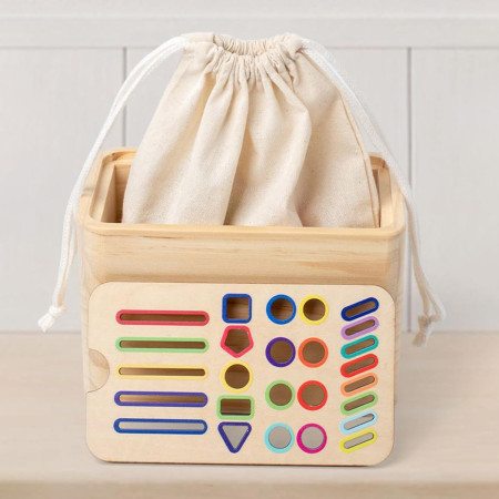 Jucarie de Sortare, Cyrax, din Lemn, +36 Luni, Tip Montessori, Multicolor