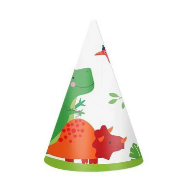 Set 6 Coifuri cu Dinozauri, Cyrax, Accesorii pentru Petrecere, Tematica Aniversare, 19x15 cm, Multicolor