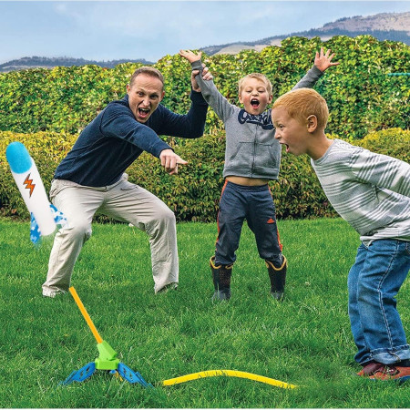 Jucarie pentru Copii, Cyrax, Lansator de Rachete cu Piciorul, un Singur Lansator, 6 Rachete Fara Lumini, 40.5 cm Inaltime, Multicolor